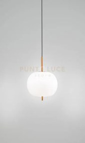 Sospensione in vetro bianco finitura oro spazzolato cirro led 18w 3...