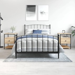 Comodini 2 Pz Rovere Sonoma 40x42x56 Cm İn Legno Multistrato /