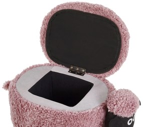Pouf animaletto in tessuto rosa SHEEP Beliani