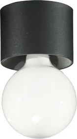 Plafoniera moderna alluminio Nero - BOW E27 lampadina a vista 12x9 cm