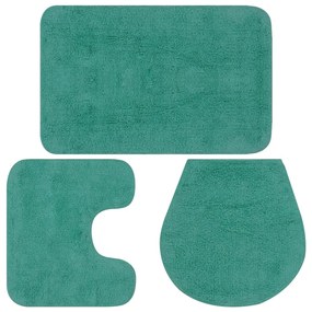 Set Tappetini Per Bagno 3 Pz İn Tessuto Turchese /