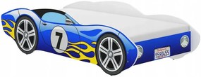 Letto unico per auto da corsa blu 140 x 70 cm