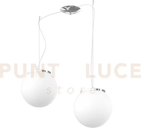 Mars sospensione montatura cromo vetro bianco d.25 cm 2 luci attacc...