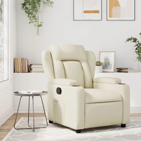 Poltrona Reclinabile Crema İn Similpelle /