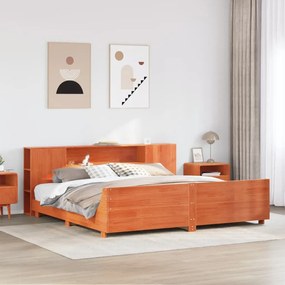 Giroletto Senza Materasso Marrone Cera 180x200 Cm Legno Di Pino /