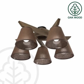 Brilagi - Lampadario LED ANTHONY 5xE14/40W/230V rovere noce/marrone