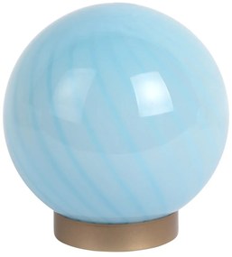 Lampada da tavolo azzurra con paralume in vetro (altezza totale 17 cm) Summer Globe – Leitmotiv