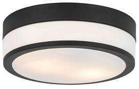 Plafoniera moderna nera 28 cm IP44 - Flavi