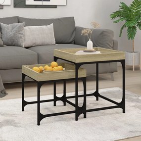 Tavolini 2 Pz Rovere Sonoma İn Legno Multistrato /