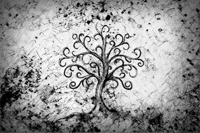 Carta da parati – Simbolo dell'albero della vita in bianco e nero