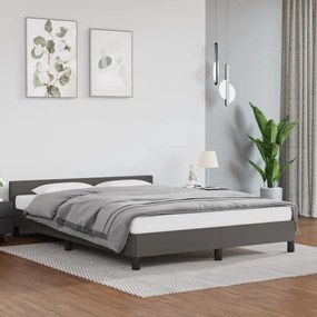 Giroletto Con Testiera Senza Materasso Grigio 140x200 Cm /