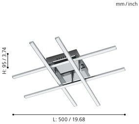 Eglo 95568 - Plafoniera LED LASANA 1 LED/24W/230V