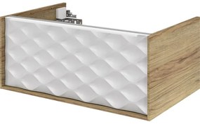 Mobile da bagno sospeso sotto lavabo L 75 x H 32 x P 48 cm beige laccato lucido, 1 cassetto SENSEA Neo