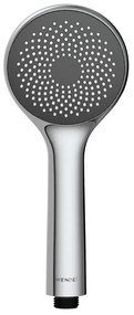 WENKO 23991100 - Soffione doccia con sistema di risparmio idrico 9,5x9,5 cm lucido cromo/grigio