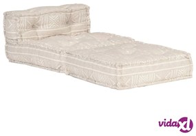 vidaXL Pouf Modulare Beige in Tessuto