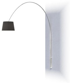 Piantana Contemporanea Turning Metallo Cromo Diffusore Nero 1 Luce E27