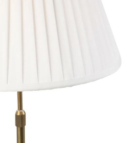 Lampada da tavolo in bronzo con paralume plissettato bianco 35 cm - Parte