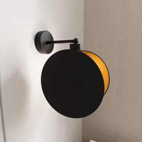 Applique da Parete in Acciaio e Tessuto MOTIF K1 E27 Colore del corpo Nero e Oro