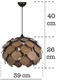 Lampadario a sospensione con filo 1xE27/40W/230V marrone