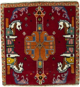 Shiraz Tappeto persiano 60x60 Rosso (Iran) Annodato A Mano