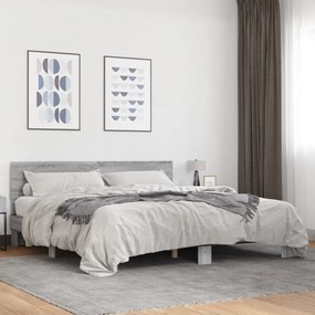 Giroletto grigio sonoma 200x200 cm in legno multistrato metallo