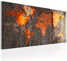 Quadro World Map  Rusty World  Colore Marrone, Dimensioni e Misure 120x60