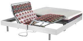 Letto relax elettrico sole sospensioni Materasso memory Motori OKIN 2 x 80 x 200 cm Bianco - ATRIDE di DREAMEA