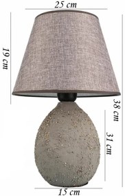 Lampada da tavolo RAMZES 1xE27/40W/230V grigia