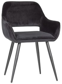 Set di sedie da pranzo nera in imbottito con braccioli 2 pz Jelle – WOOOD