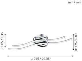 Eglo 96308 - Plafoniera LED SELVINA LED/6W+LED/7W