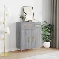 Credenza Grigio Sonoma 69,5x34x90 cm in Legno Multistrato 827970