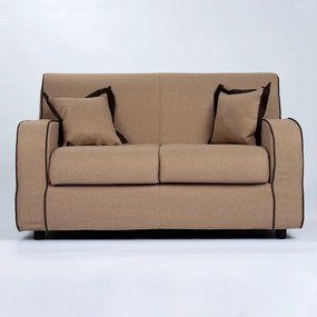 Divano sfoderabile 2 posti 146 cm PARIGI bordino Marrone colore Beige Scuro