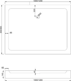 Mexen Rio piatto doccia rettangolare 120 x 90 cm, bianco - 45109012