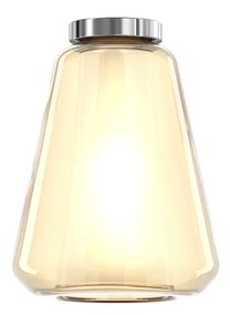 Plafoniera Contemporanea Double Skin Gamma Metallo Cromo Vetro Ambra 1 Luce E27