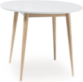 Tavolo rotondo Larson bianco/naturale ø90/h75 cm
