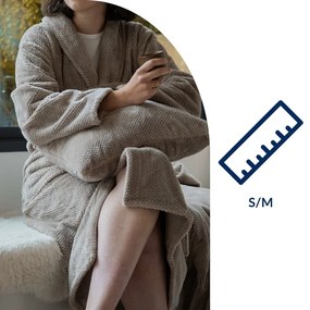 Accappatoio grigio tortora in micropile S/M Pippa – Tiseco Home Studio