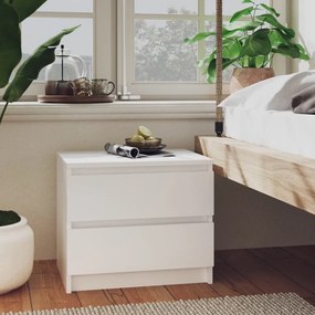 Comodino Bianco 50x39x43,5 Cm İn Legno Multistrato /