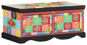 Tavolino Da Salotto Multicolore 90x50x40cm Legno Massello Mango /
