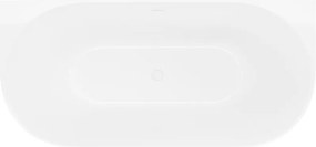 Mexen Oval Slim vasca autoportante a parete 170 x 80 cm, bianca, troppo pieno bianco - 52661708000-20
