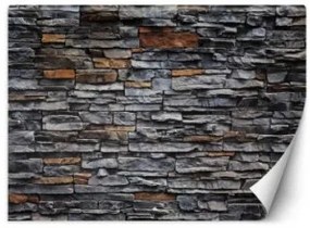 Carta Da Parati, Muro in pietra ottica mattone 200x140 Autoadesiva Fliselina TNT