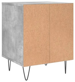 Comodini 2pz Grigio Cemento 40x35x50 cm in Legno Multistrato