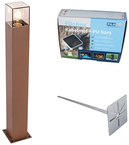 Lampioncino 70cm ossido con perno di messa a terra e kit di collegamento - DENMARK