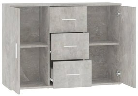 Credenza grigio cemento 91x29,5x65 cm in legno multistrato