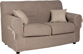 Divano 2 posti tessuto sfoderabile VERONA 150 cm Tortora bordino beige