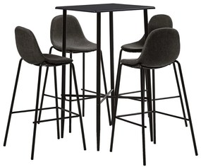 Set da bar 5 pz in tessuto grigio scuro