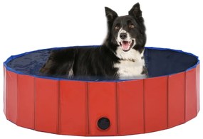 Piscina per cani pieghevole rossa 120x30 cm in pvc