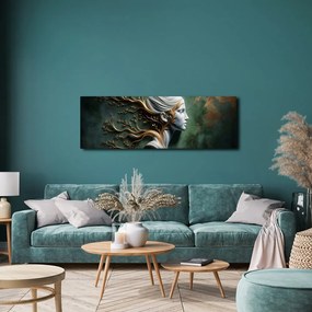 Quadro su tela – Donna con rami come simbolo di crescita