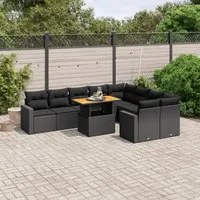 Set Divani da Giardino 10pz con Cuscini in Polyrattan Nerocod mxl 112710