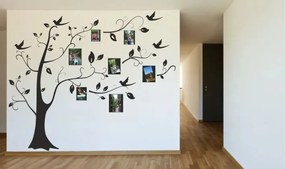 Adesivo murale per interni con motivo ad albero con cornici per foto 200 x 200 cm