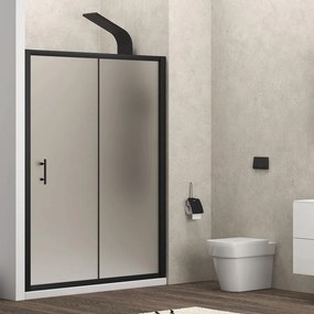 Porta doccia 110cm telaio nero e vetro opaco scorrevole | KFN5000NS - KAMALU